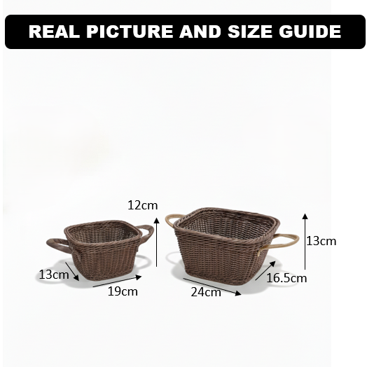 Handmade Square Basket with Handles by Ziba