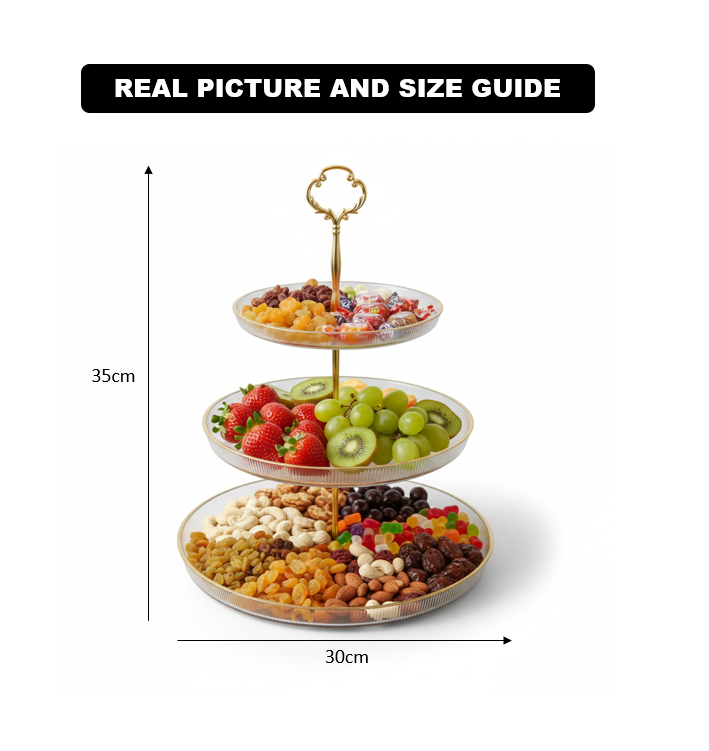 DelightTower 3-Tier Golden Serving Stand