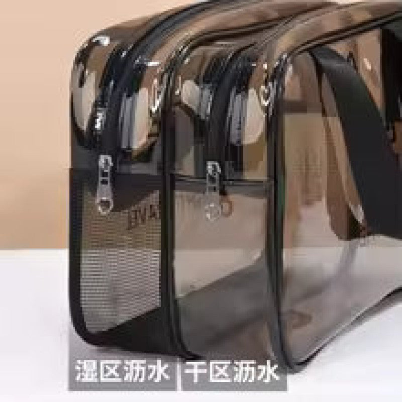 Double Layer Transparent Cosmetic Bag – Large Travel Makeup Organizer
