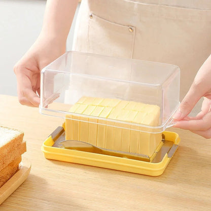 Butter Cutting & Storage Box – Transparent Portioning Container with Lid
