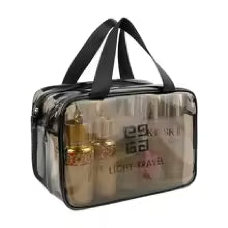 Double Layer Transparent Cosmetic Bag – Large Travel Makeup Organizer