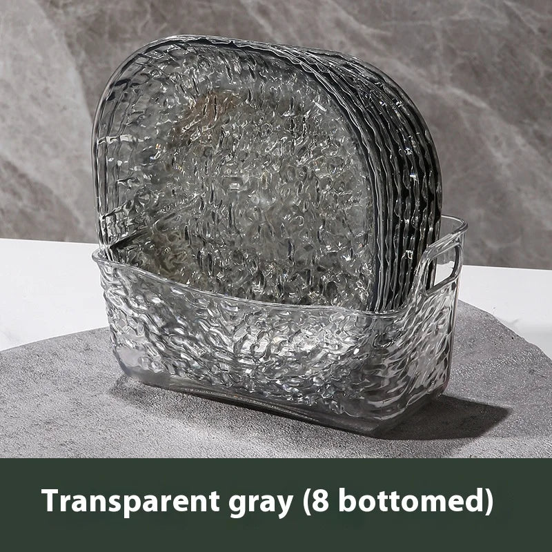 8-Piece Plastic Bone Plates – Small Snack & Dining Dishes