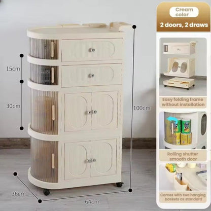 FlexiRoll 4-Tier Freestanding Storage Organizer with Wheels – Mobile Home & Office Rack | Adornia.pk