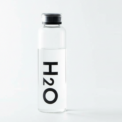 H2O LumiVac Glass Water Bottle with Vacuum Lid