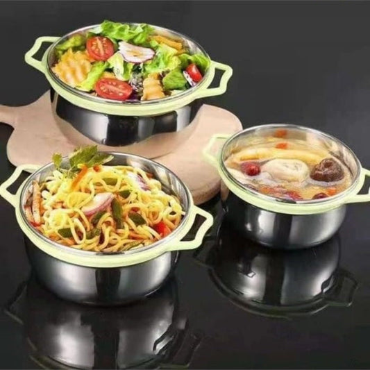 3 pcs Stainless Steel Bowl with Airtight Lid