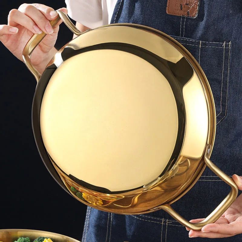 Stainless Steel Golden Wok