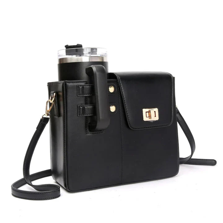 Leather Crossbody Bag With Stanley Cup Holder