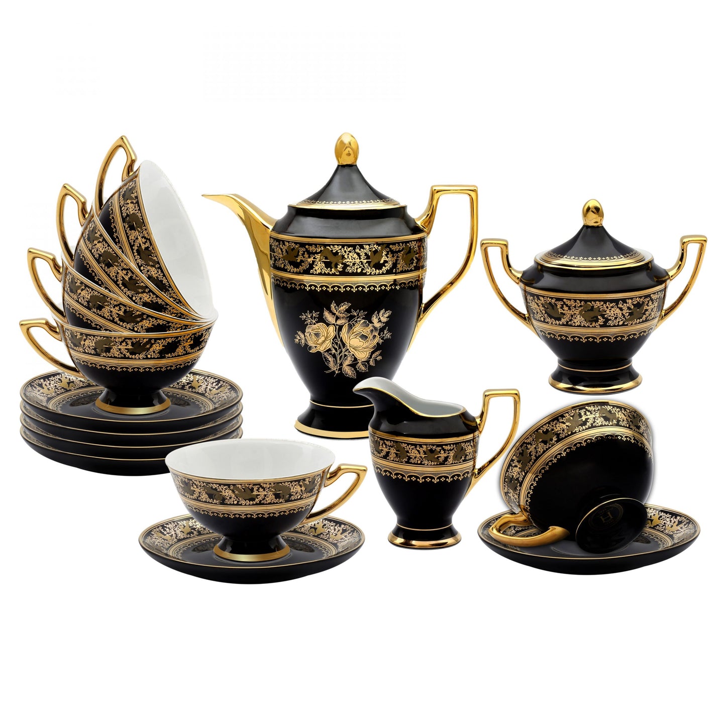 15-Piece European-Style Hullic Palace Bone China Tea Set