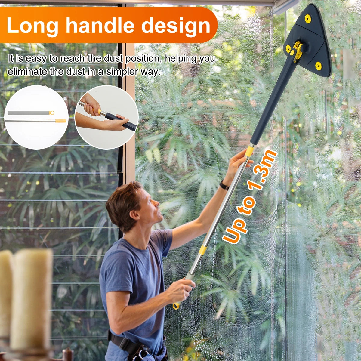 Triangle Mop 360° Rotatable Spin Cleaning Mop (T)