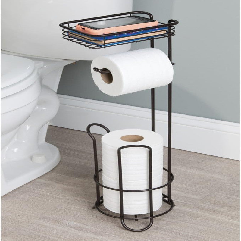 Toilet Paper Holder Freestanding Bathroom Toilet Paper Holder Stand and Dispenser