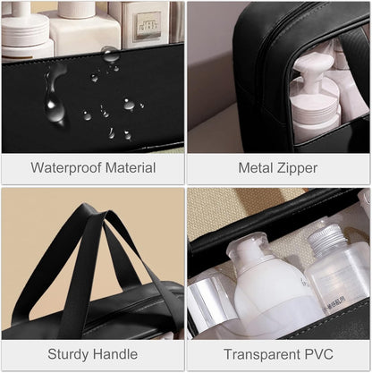 3Pcs Toiletry Bag for Men Women Clear Cosmetics Bag Hanging Toiletry Bag Waterproof Makeup Bags for Traveling Transparent Travel Organizer