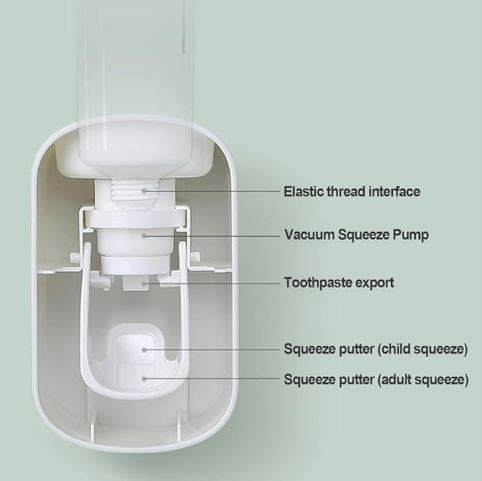 Ecoco Wall-Mounted Hands-Free Toothpaste Dispenser, Automatic Toothpaste Squeezer, Toothpaste Holder