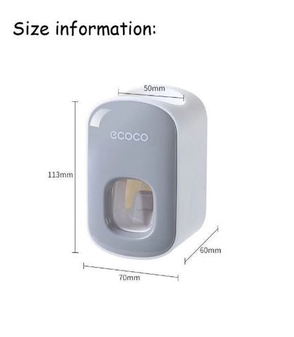 Ecoco Wall-Mounted Hands-Free Toothpaste Dispenser, Automatic Toothpaste Squeezer, Toothpaste Holder