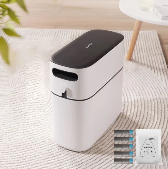 Trash Bin, Hygienic Narrow Trash Can, Contactless Trash Can Large Capacity Trash Can, 8L Garbage Can