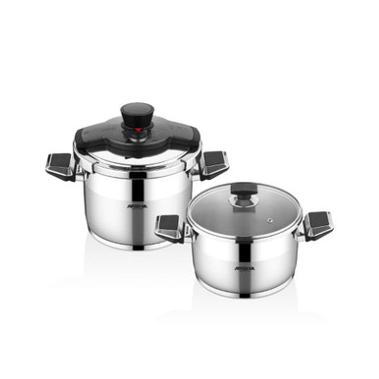 Arshia Twin Pressure Cooker 4L+6L Gray