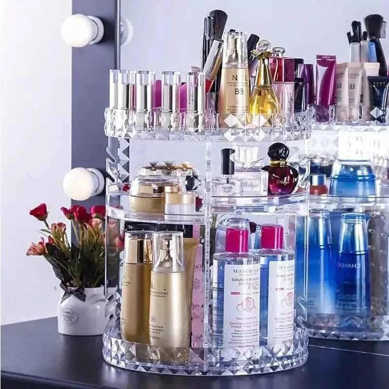 360 Rotating Makeup Organizer for Easy Access and Efficient Storage - Makeup Organizer 360 Rotating