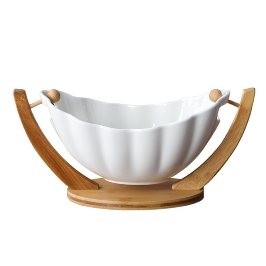 Stylish Wooden Base Hanging Fruit Bowl