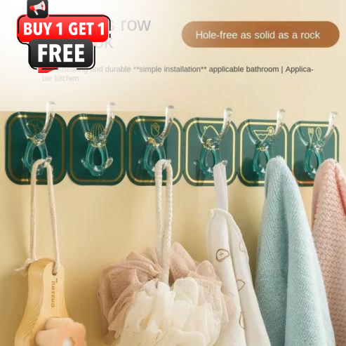 6 Rows Hooks Wall Mounted Buy 1 Get 1 Free