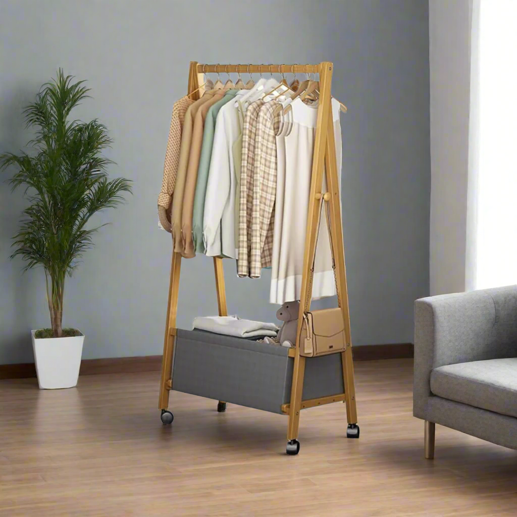 Bamboo Wooden Clothes Stand