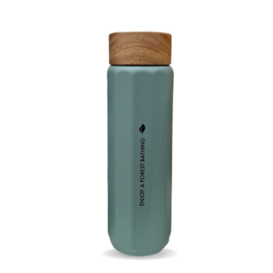 Water Bottle With Bamboo Lid