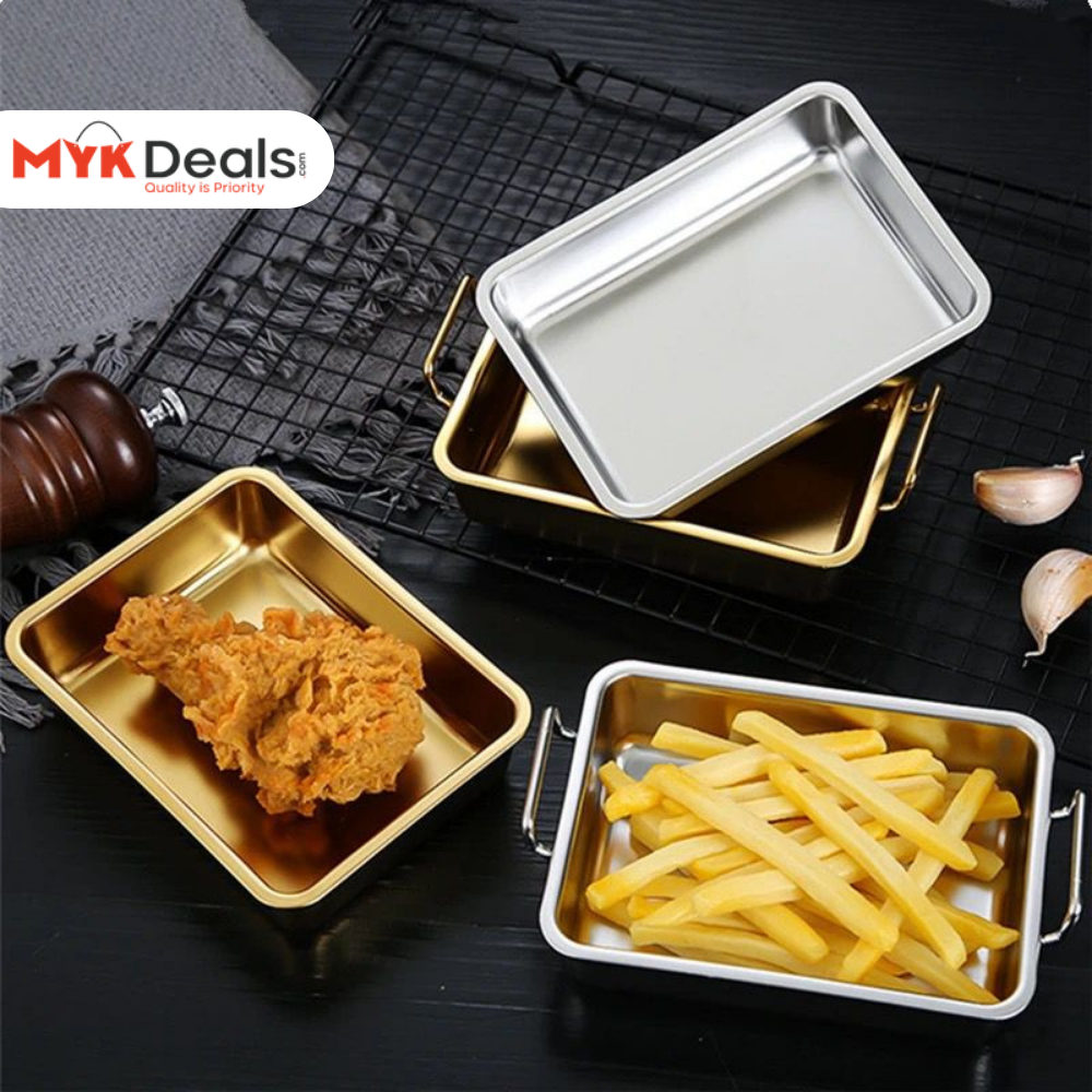 GOLDEN DEEP TRAY RECTANGLE SHAPE