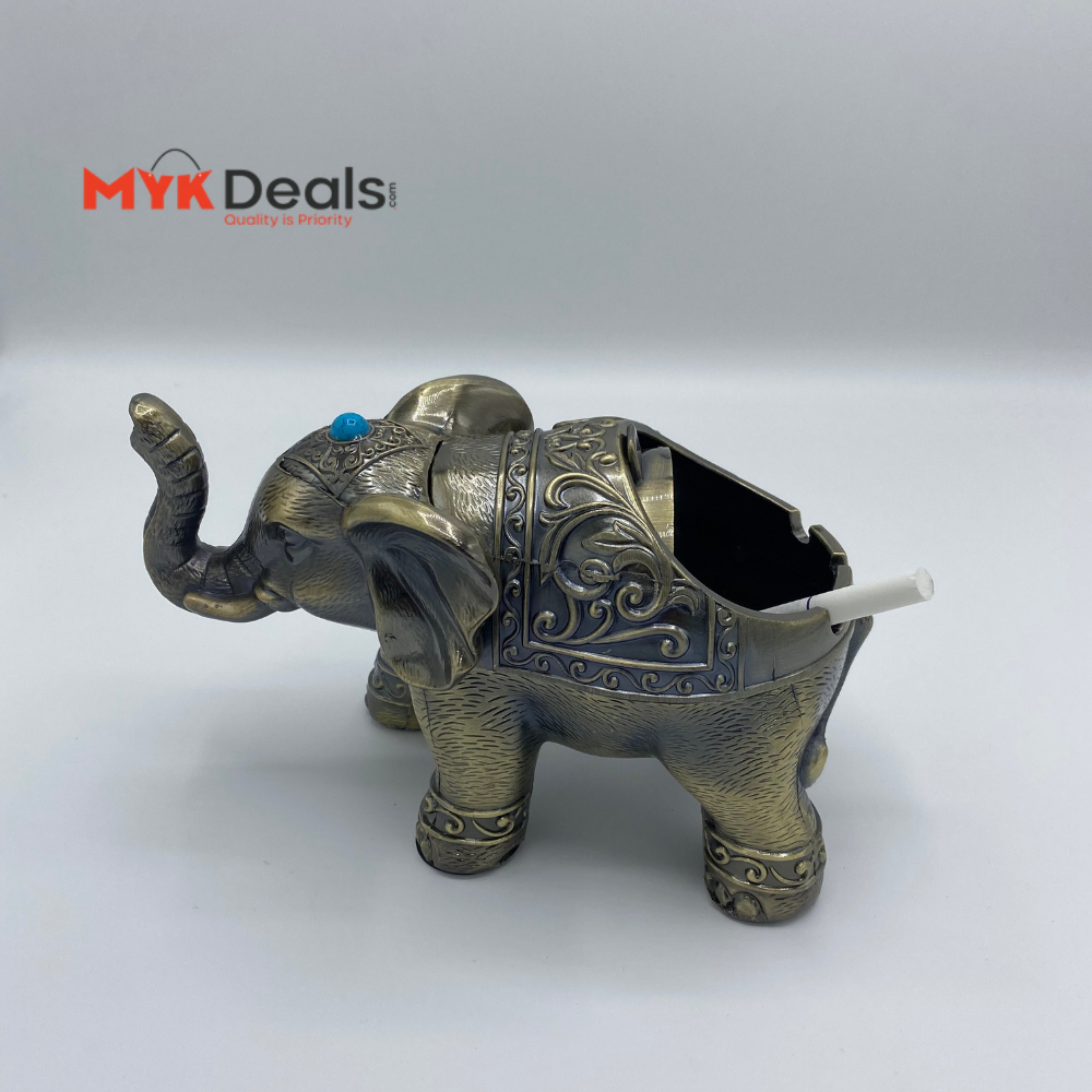 Vintage Metallic Elephant With Teeth Ornament Tray