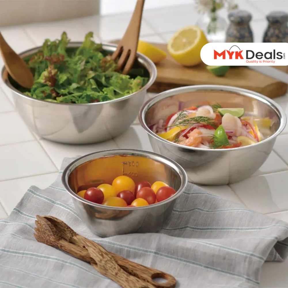 Set Of 5 Metal Mixing Bowls