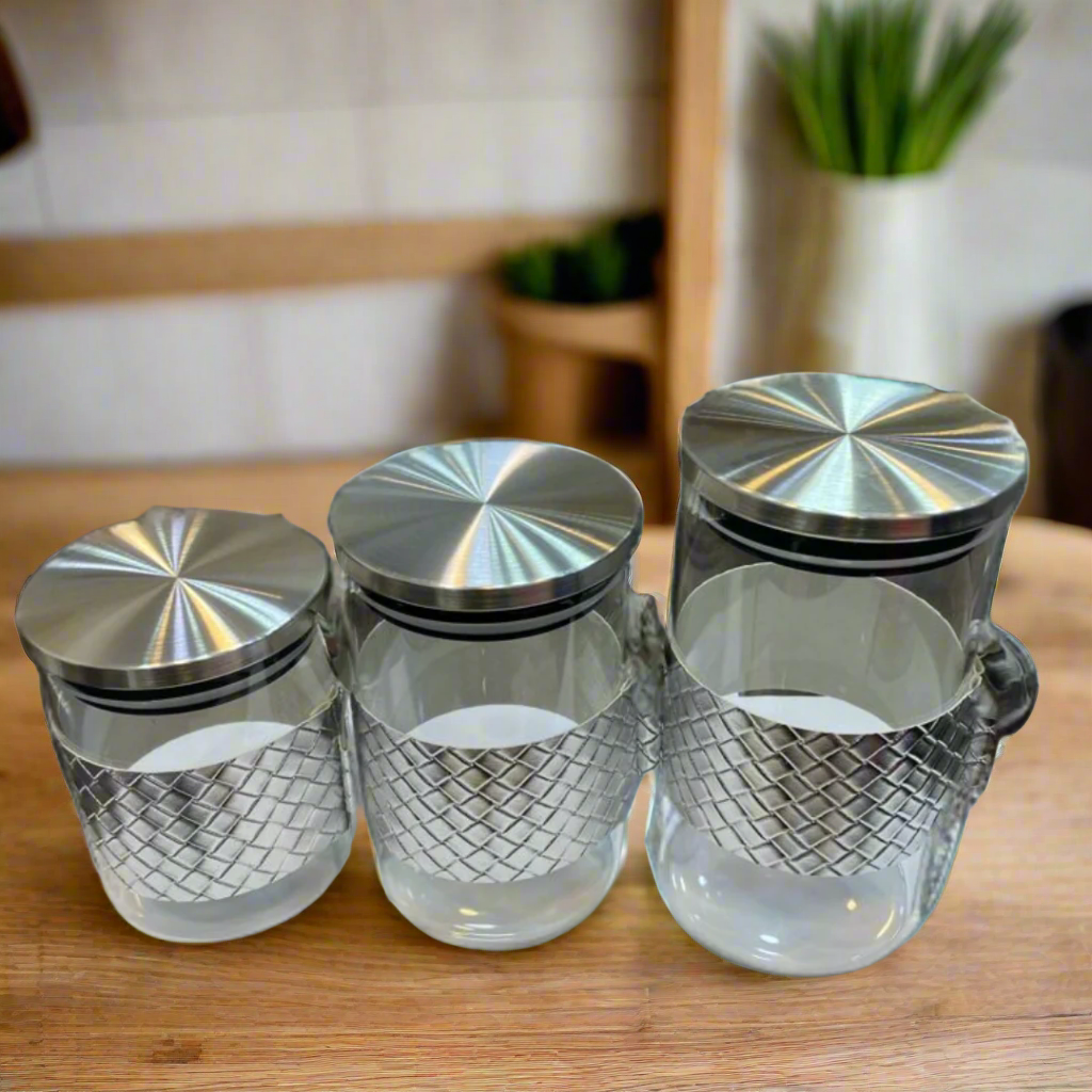 New Luxury Airtight Silver Jar With Spoon