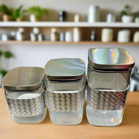 New Luxury Airtight Silver Jar With Spoon