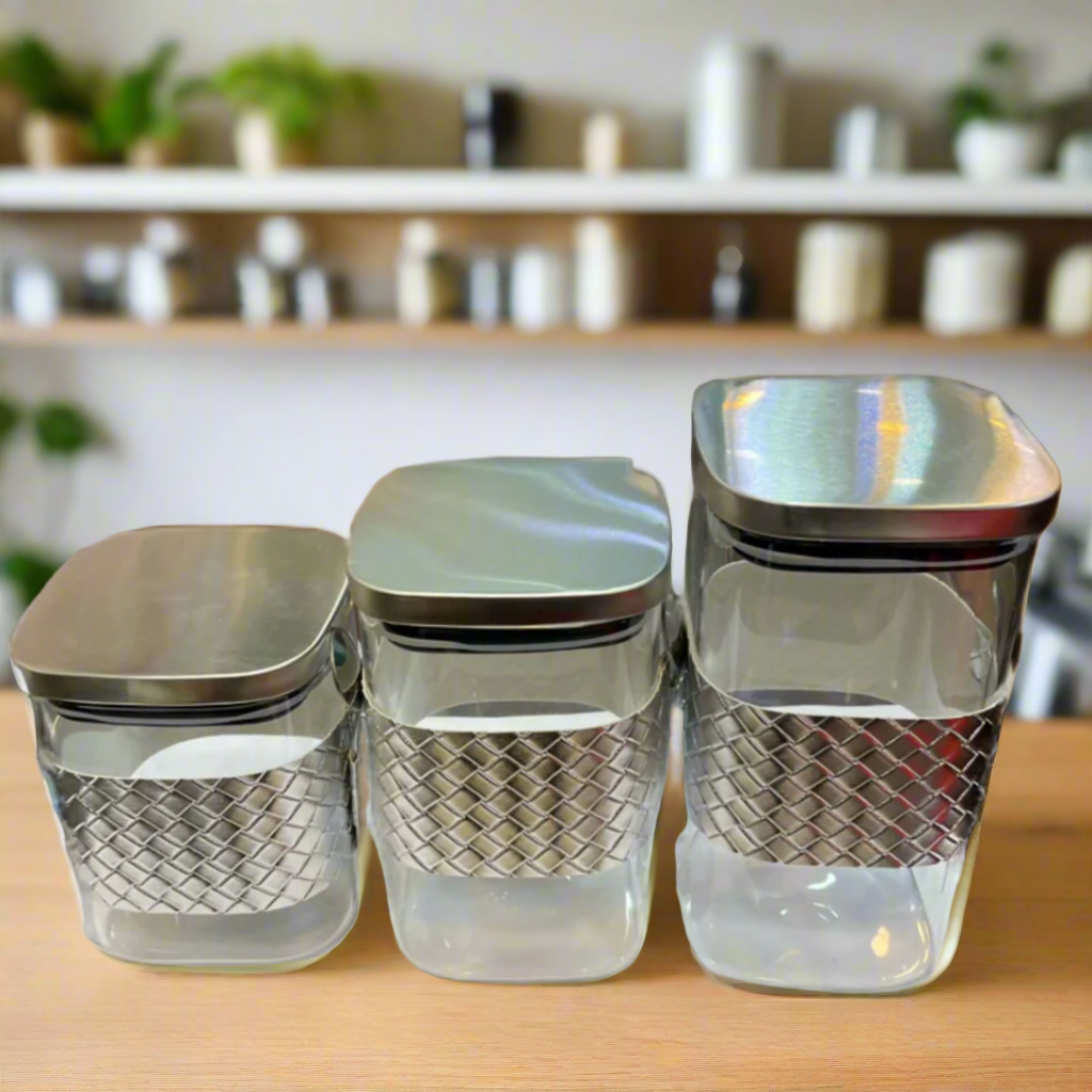 New Luxury Airtight Silver Jar With Spoon