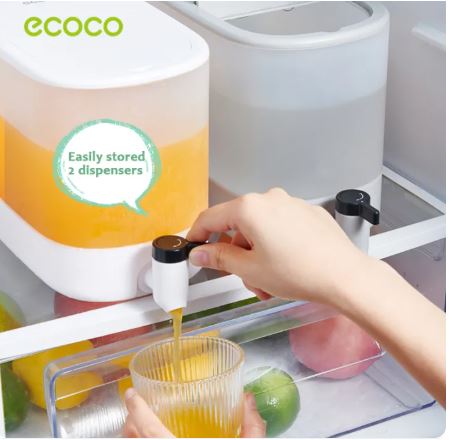 4L Ecoco Large Capacity Fridge Water Jug – Faucet Dispenser For Juice Tea & Cold Drinks