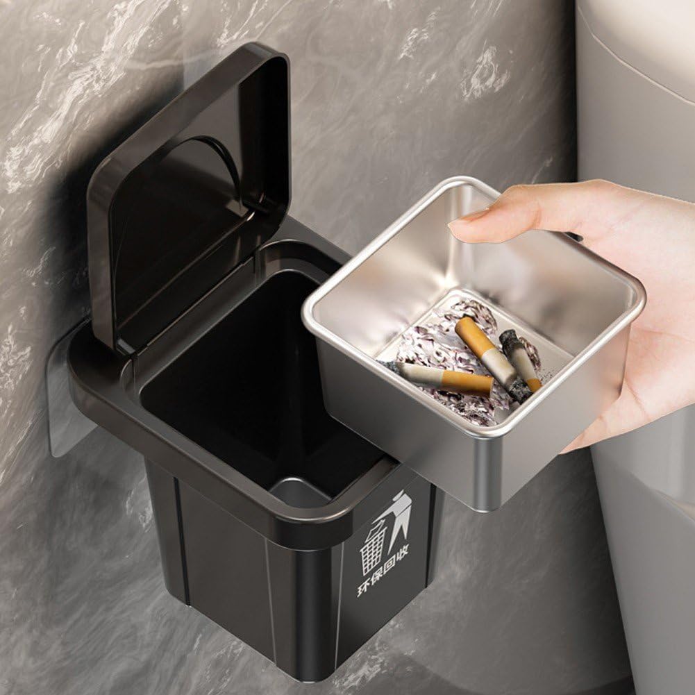 Wall Mounted Ashtray, Outdoor Smokeless Metal Ashtray for Home, Desktop Ashes for Office and Smoking Areas
