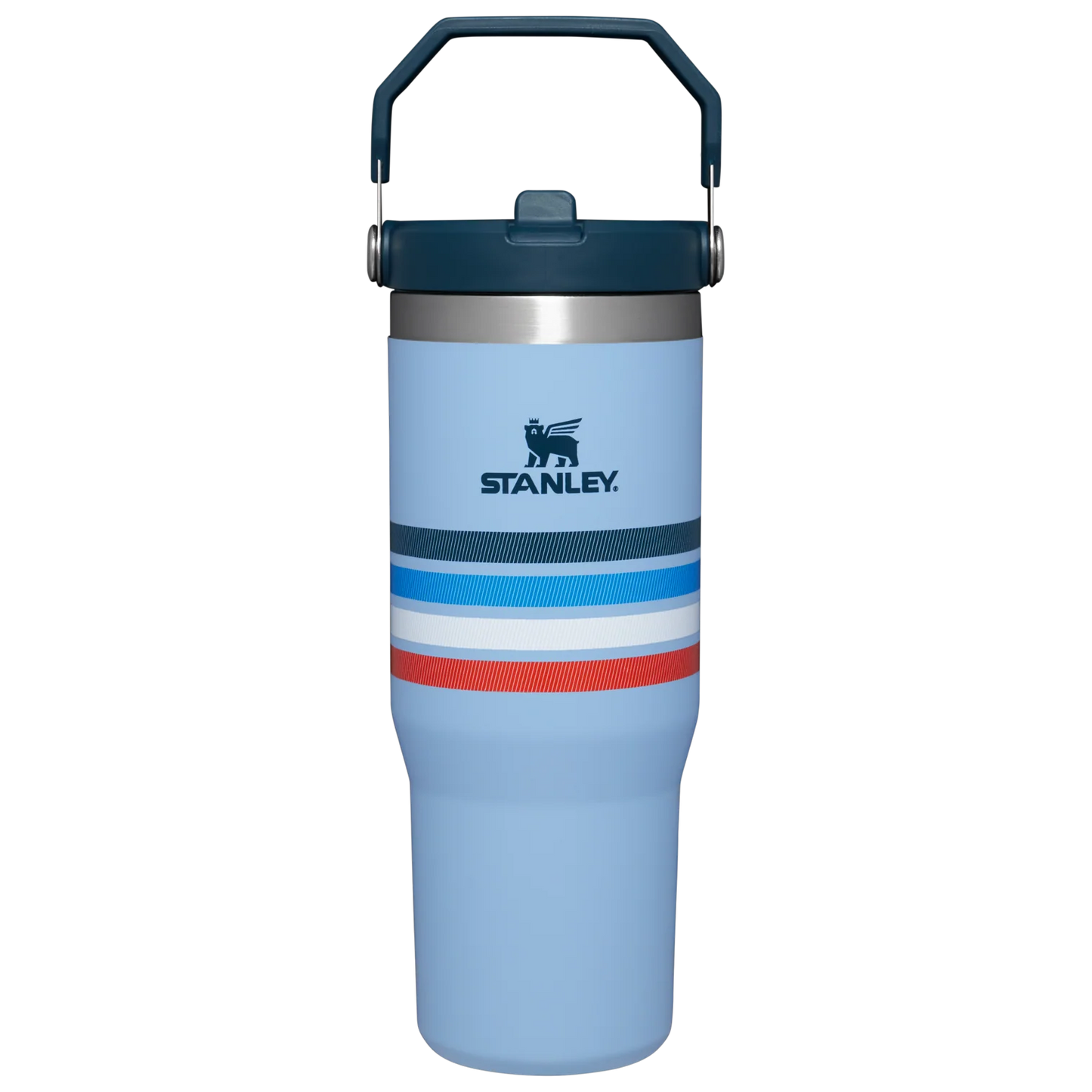 The IceFlow™ Flip Straw Tumbler | 30 OZ - Cornflower Stripe