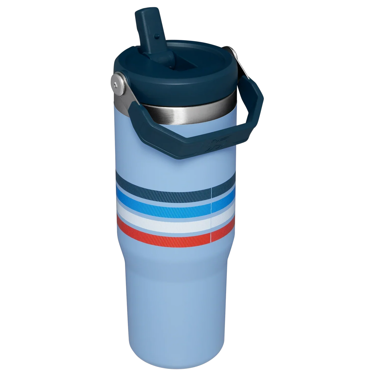 The IceFlow™ Flip Straw Tumbler | 30 OZ - Cornflower Stripe