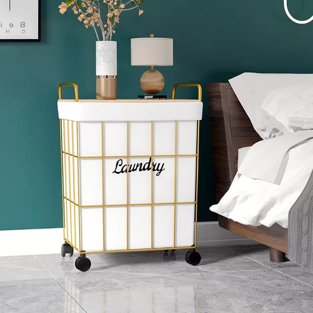 Laundry Basket with Lid and Handle, Laundry Basket Sorter with Rolling Wheels, Durable, Dirty Clothes Bag