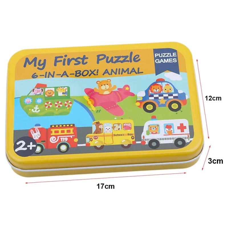 Montessori Wooden iron box Jigsaw Puzzles for Toddlers