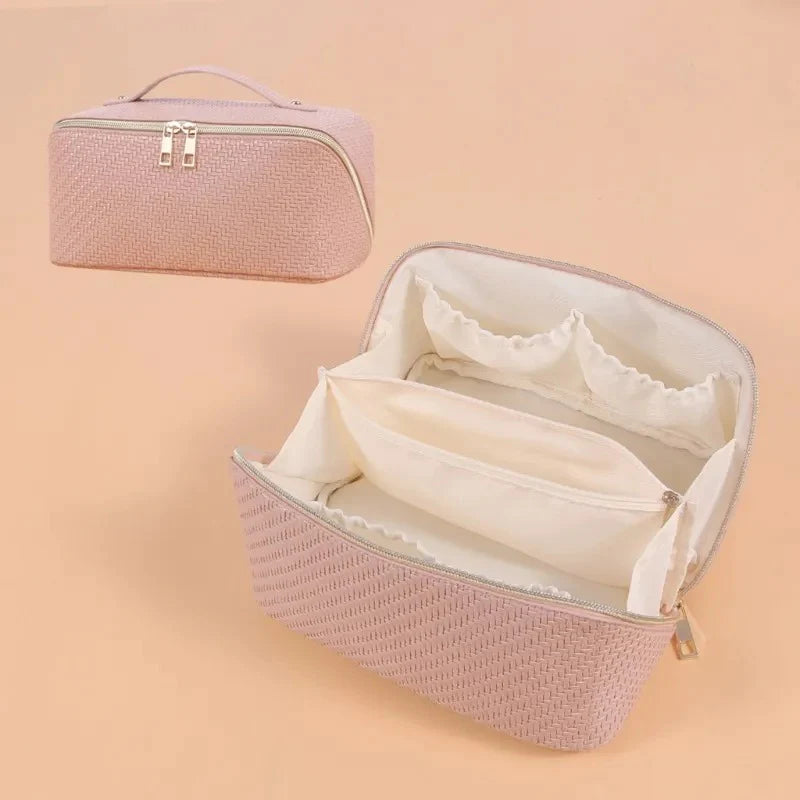 Leather Waterproof Travel Cosmetic Bag.