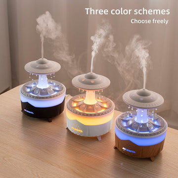 Rain Cloud Humidifier Raindrop Mushroom Humidifier Colorful Night Light Essential Oil Diffuser