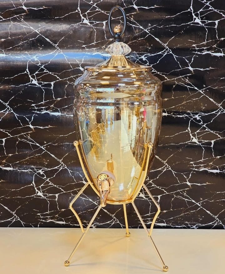 Juice Dispenser With Golden Stand