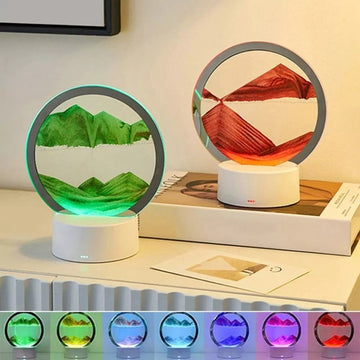 LED RGB Sandscape Lamp Moving Sand Art Night Light