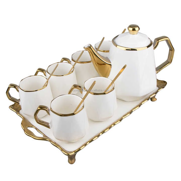 Luxury Porcelain Tea Set With Tray