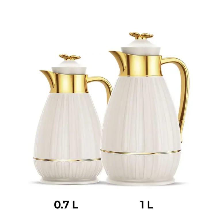 Golden Handle Vacuum Insulated Flask Tea And Coffee Pot Set of 2