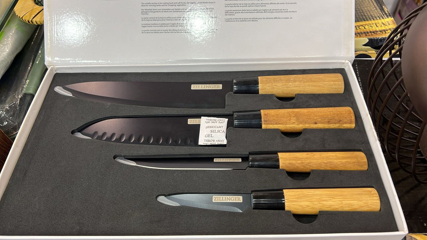 4 Pcs Japanese Zillinger Knife Set