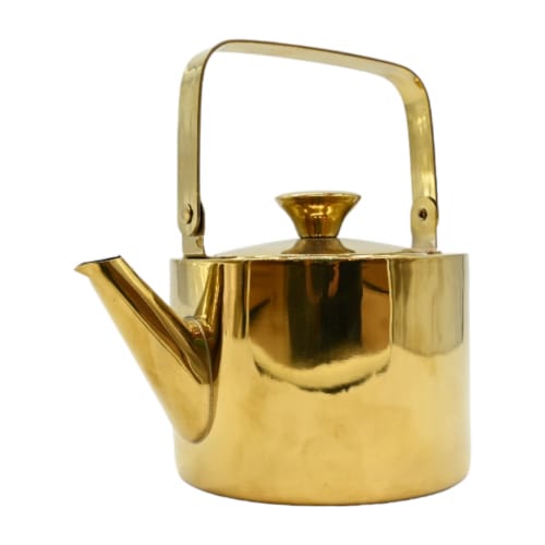 Stainless Steel Gold Tea Pot With Strainer