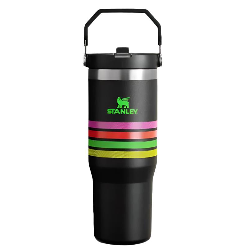 The Varsity Iceflow Flip Straw Tumbler | 30 OZ | Black Neon