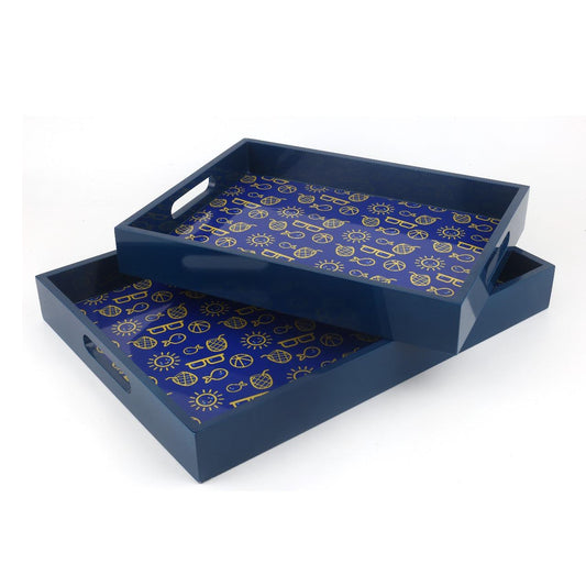 Modern Serving Tray (Blue Design)