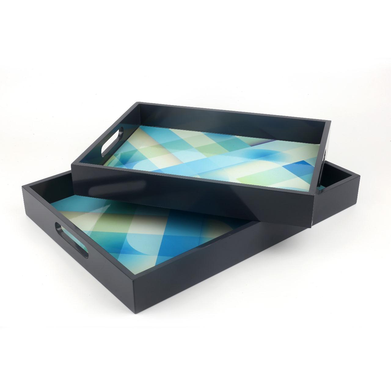 Modern Serving Tray (Multicolor Stripes)