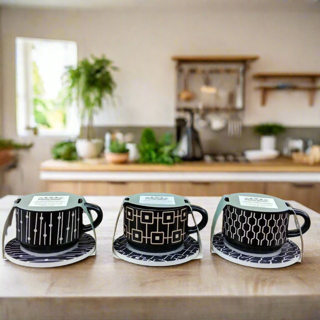 Danny Home™ 6 Pcs Cup & Saucer Set (Black)