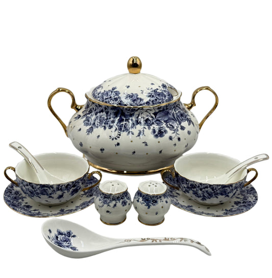 Soup Set Blue Flower 23pcs