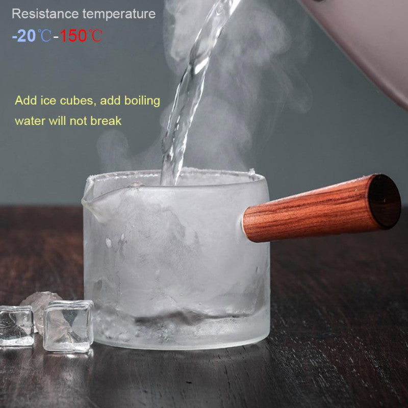 Dual Chamber Glass Tea Infuser with Wooden Handle – Heat-Resistant Teapot for Loose Leaf & Herbal Tea | Adornia.pk